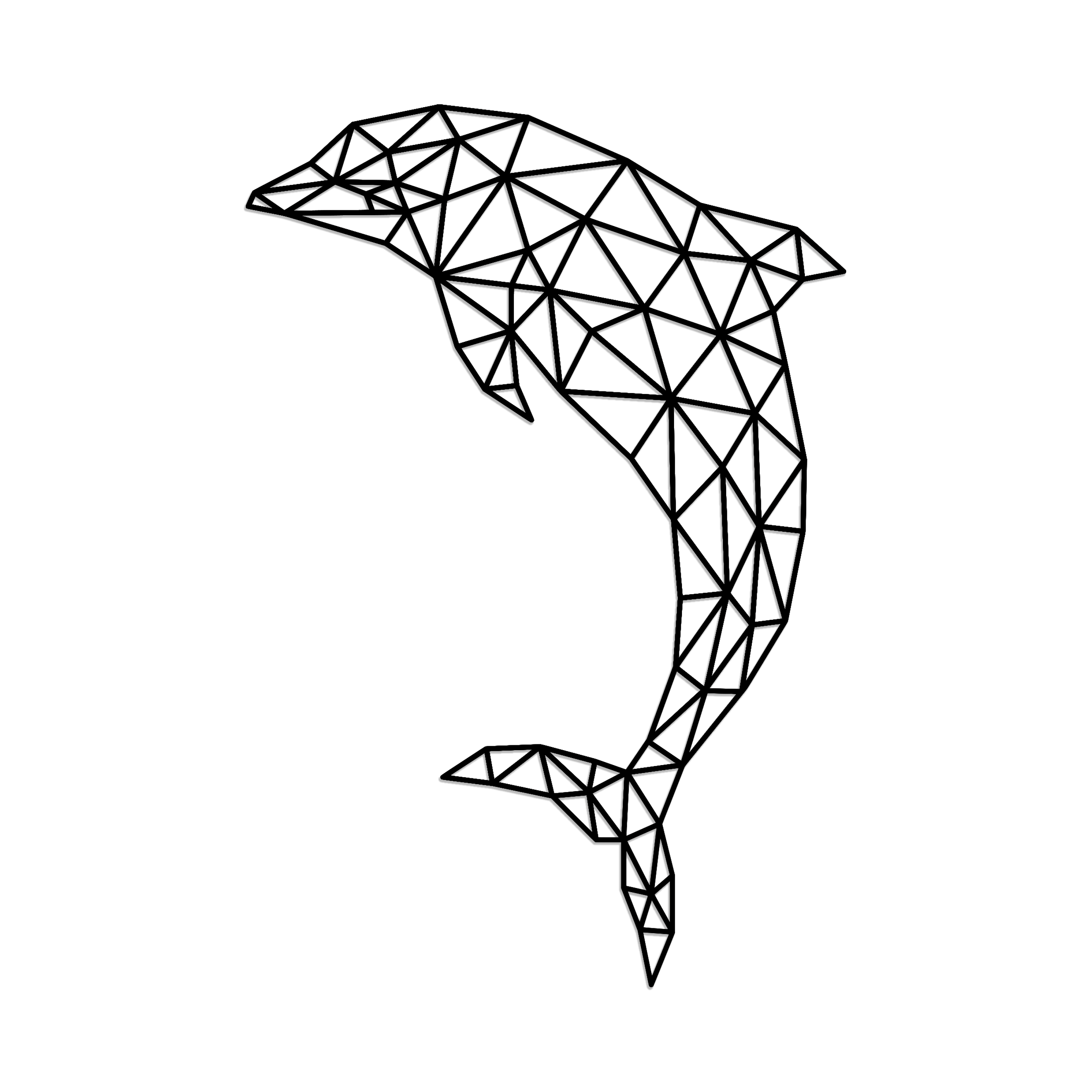 Metal Frame - Geometric Dolphin