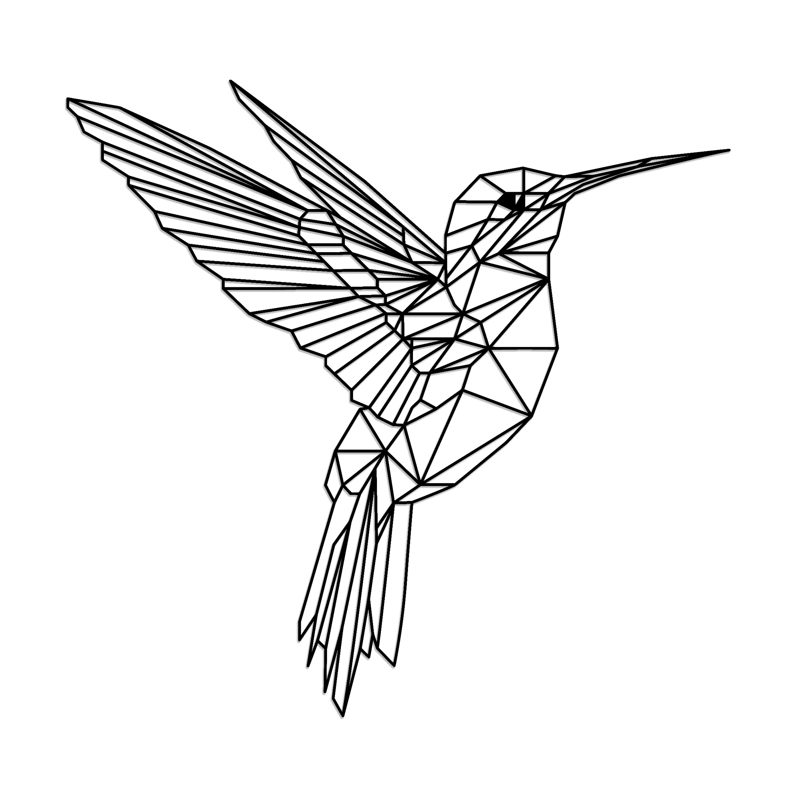 Metal Frame - Geometric Hummingbird