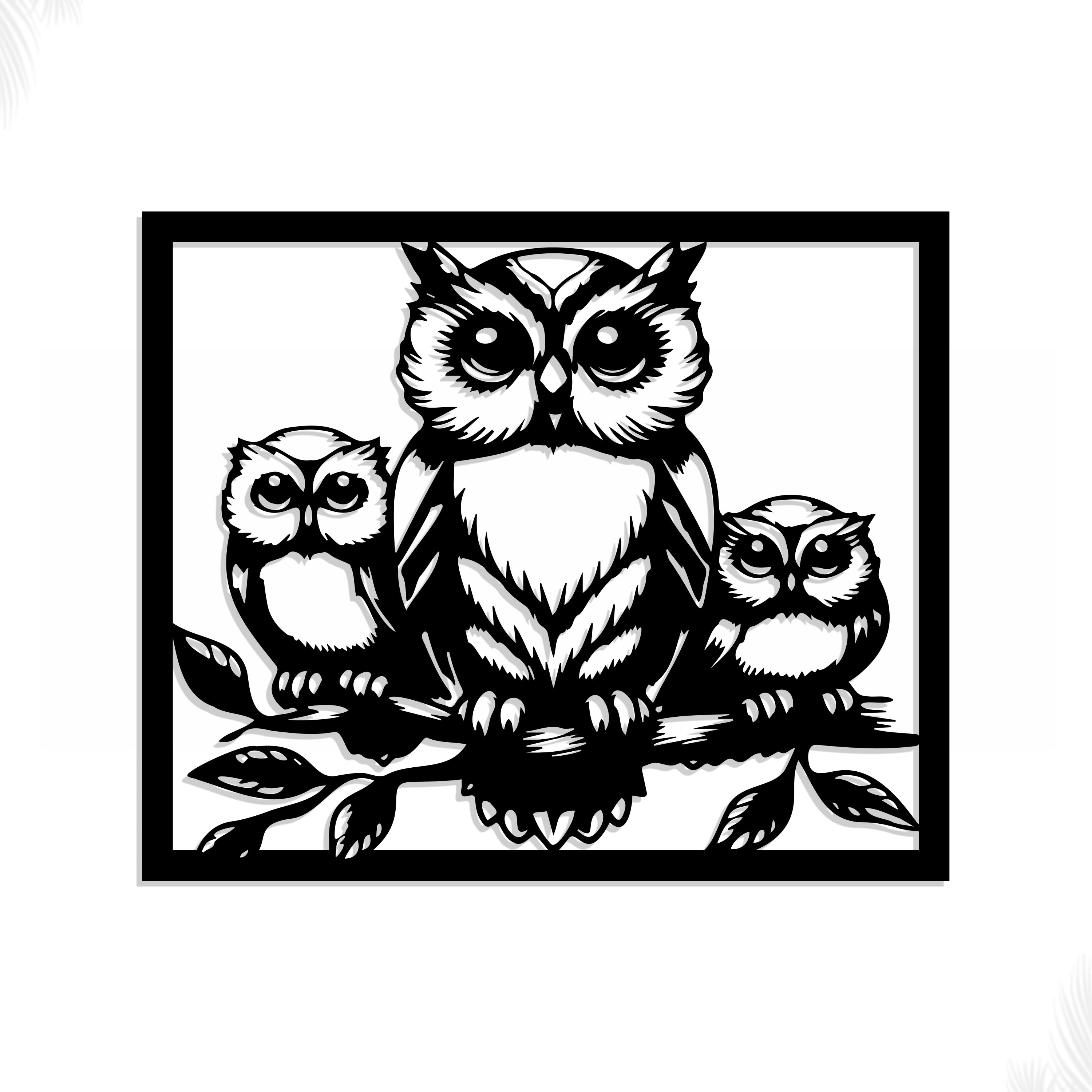 Metal Frame - Owls