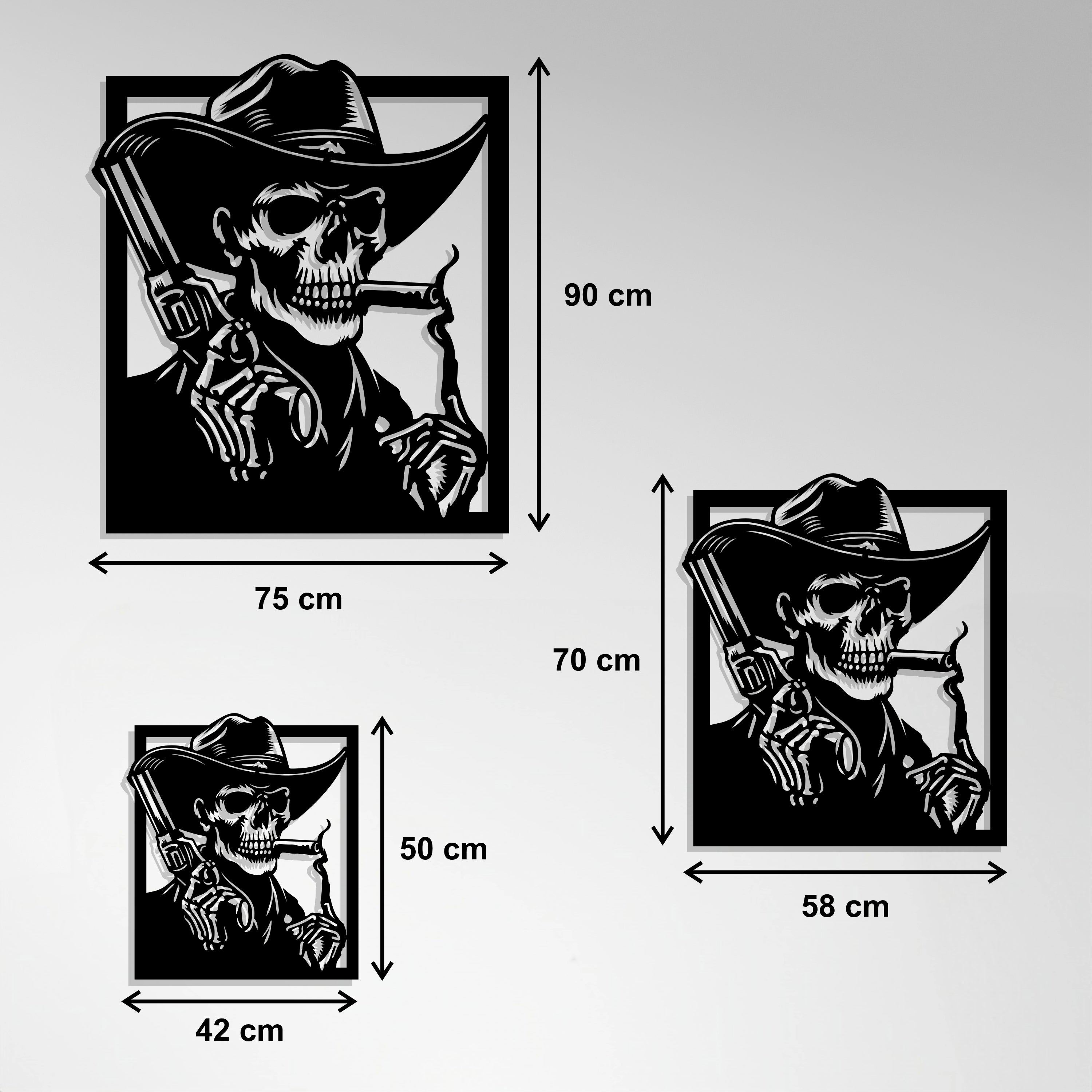 Cuadro Metálico - Vaquero Calavera
