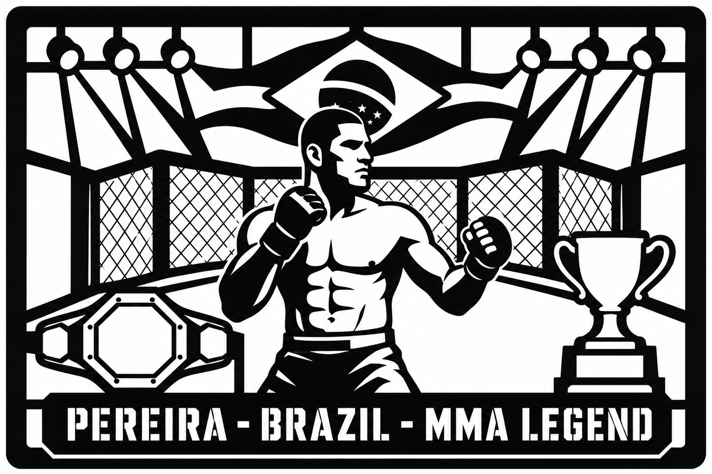Cuadro metálico MMA Alex Pereira - Stracci Cards - PEREIRA - BRAZIL - MMA LEGEND