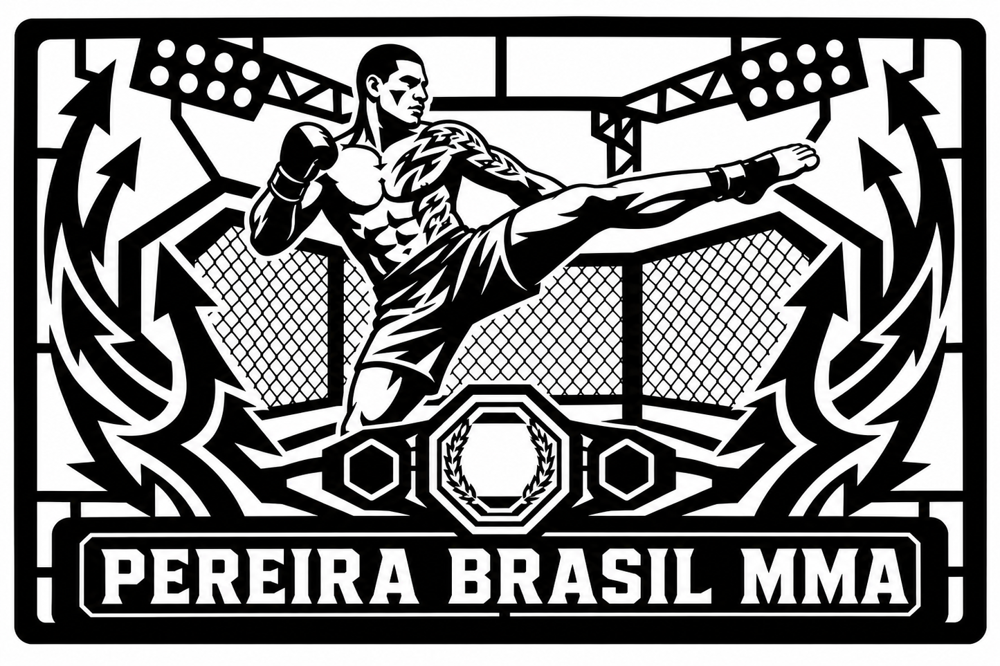 Cuadro metálico MMA Alex Pereira Brasil - Stracci Cards - PEREIRA BRASIL MMA
