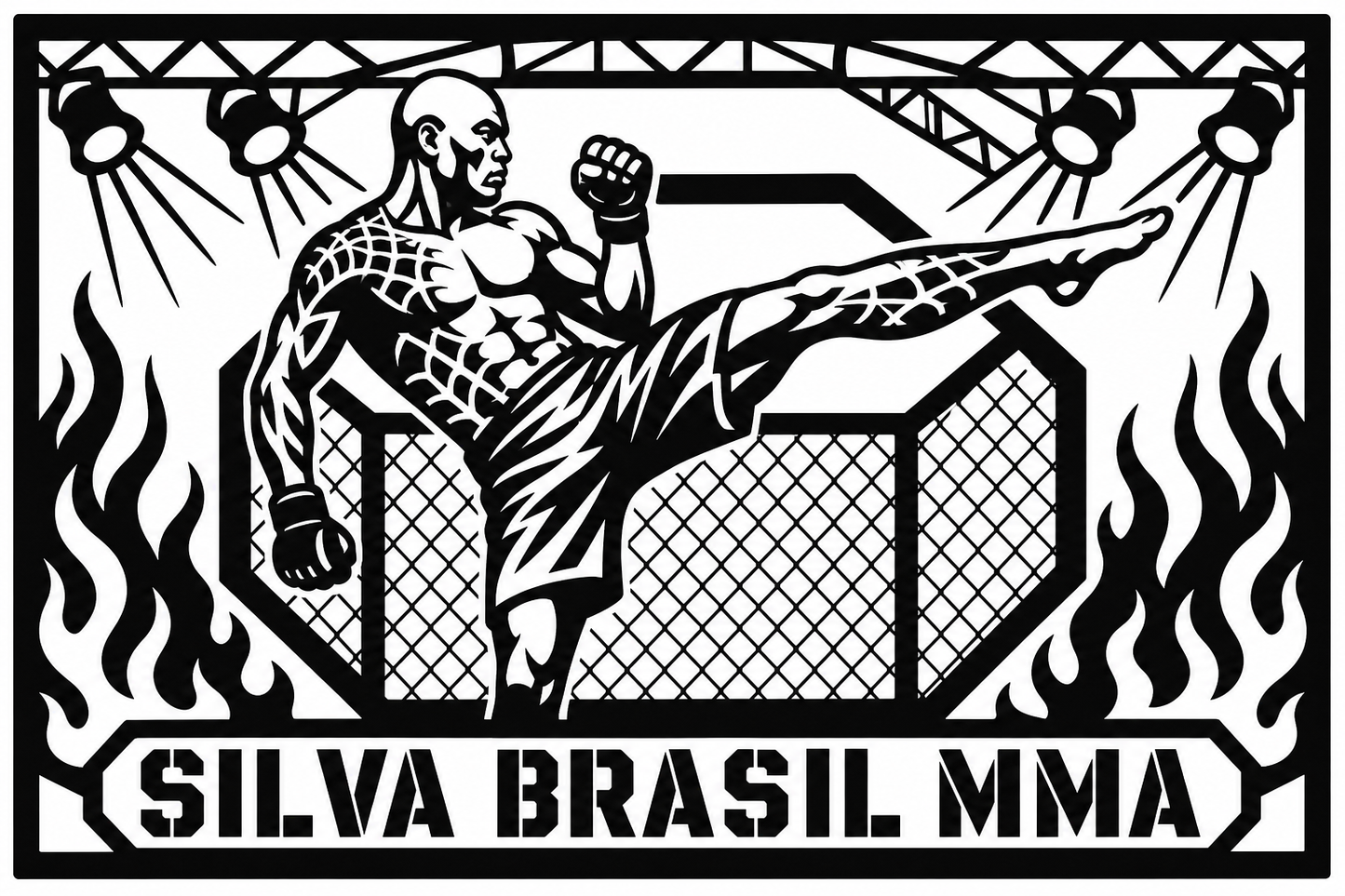 Cuadro metálico MMA Anderson Silva Brasil - Stracci Cards - SILVA BRASIL MMA
