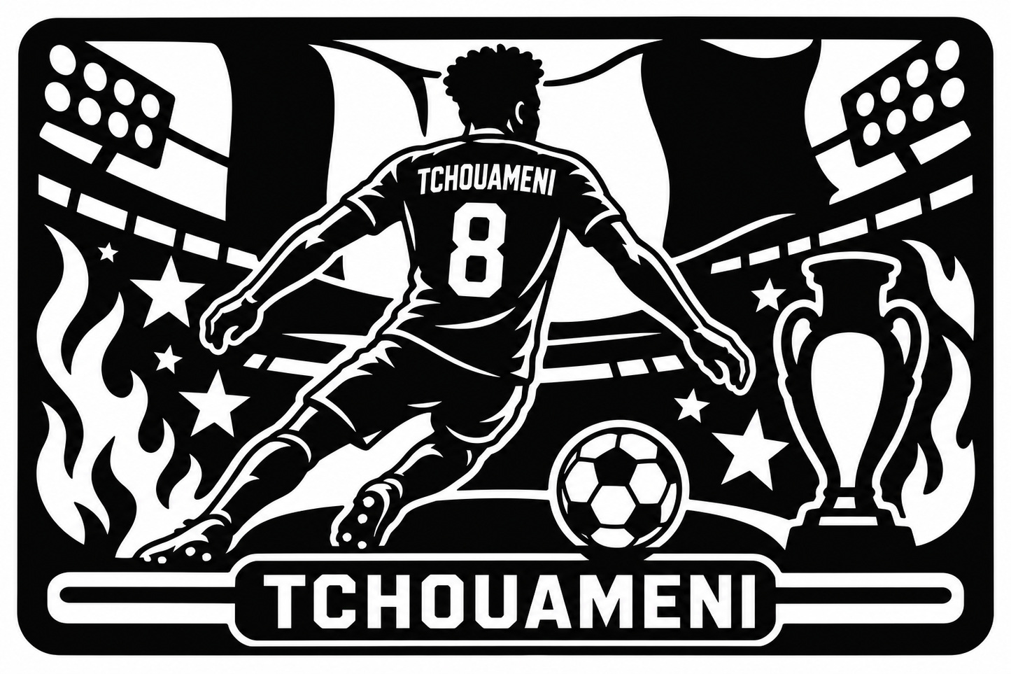 Cuadro metálico Mundial 2026 Aurélien Tchouaméni Francia