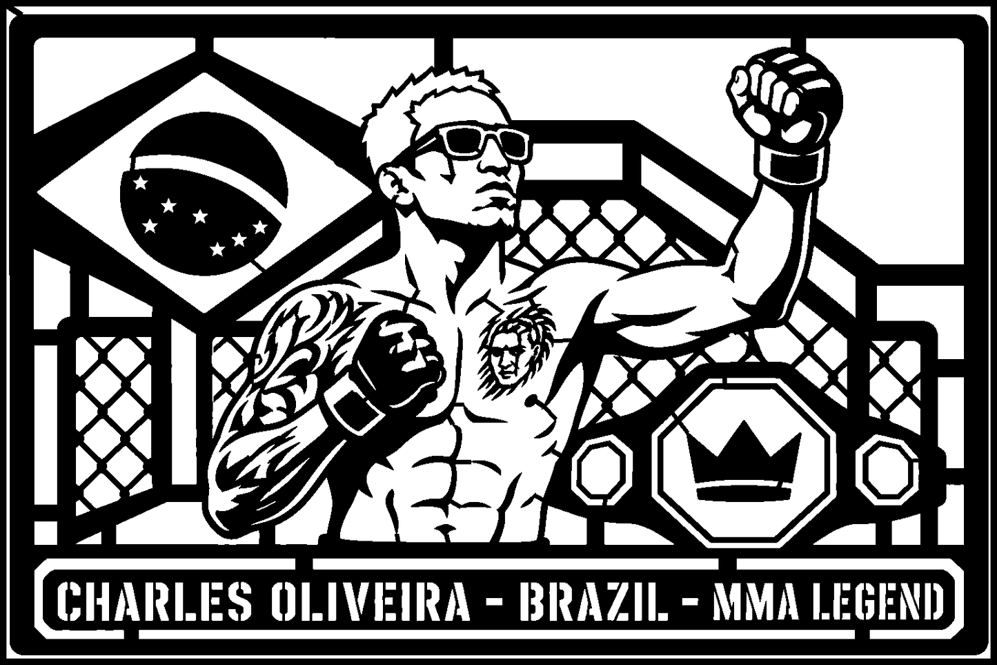 Charles Oliveira Brazil cuadro metálico MMA Stracci
