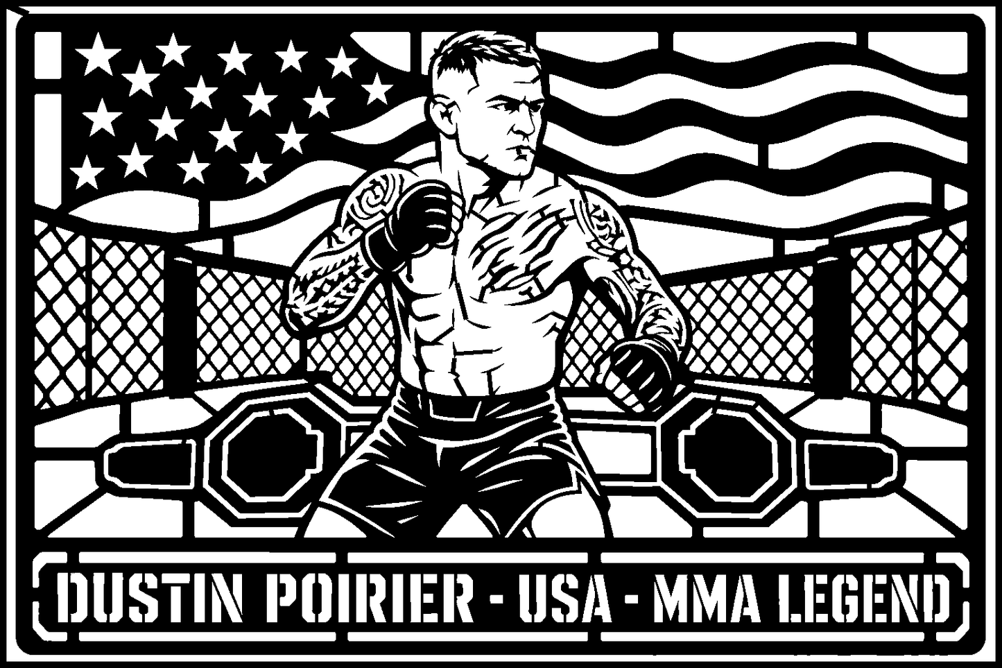 Dustin Poirier USA cuadro metálico MMA Stracci