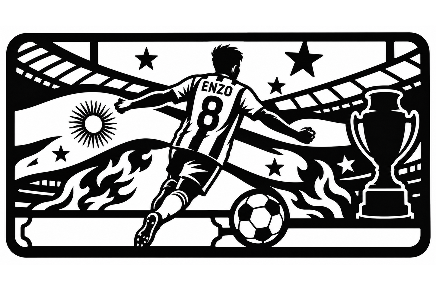Cuadro metálico Mundial 2026 Enzo Fernández Argentina