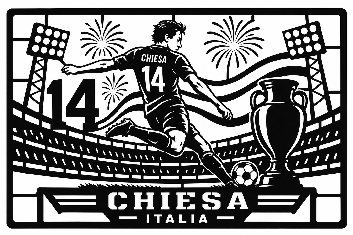Cuadro metálico Mundial 2026 Federico Chiesa Italia