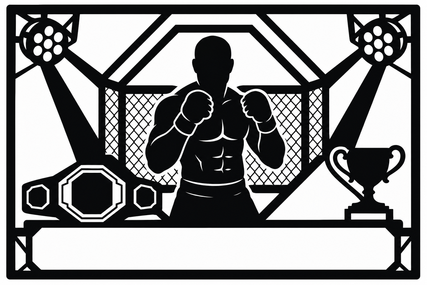 Cuadro metálico MMA Francis Ngannou estilo corte láser
