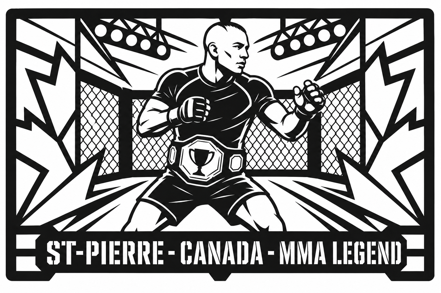 Cuadro metálico MMA Georges St-Pierre - Stracci Cards - ST-PIERRE - CANADA - MMA LEGEND