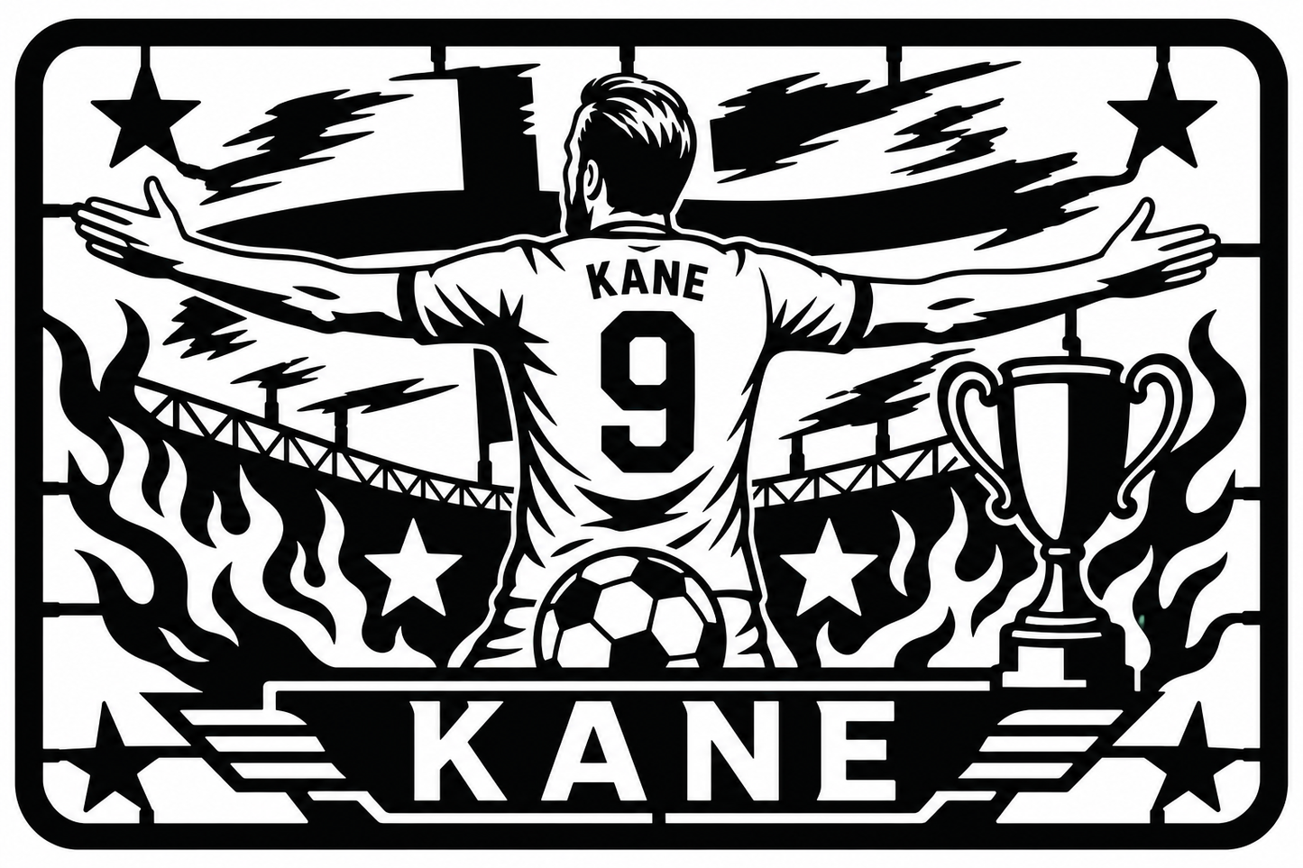 Cuadro metálico Mundial 2026 Harry Kane Inglaterra