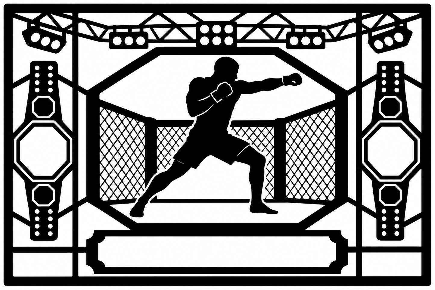 Cuadro metálico MMA Ilia Topuria estilo corte láser