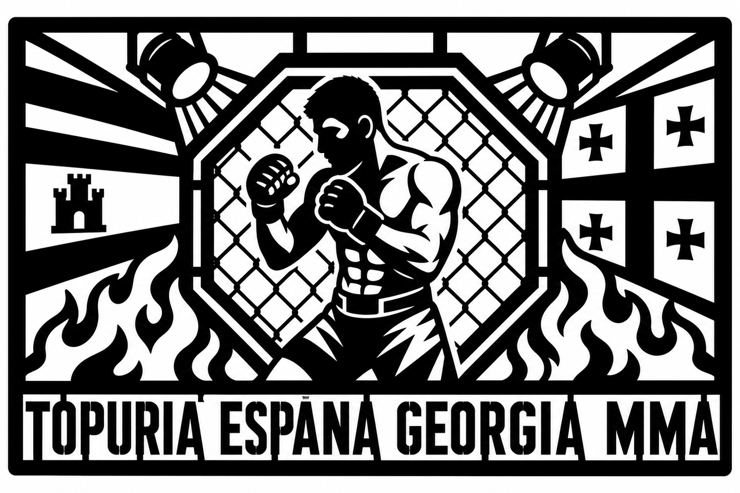Cuadro metálico MMA Ilia Topuria España/Georgia - Stracci Cards - TOPURIA ESPAÑA GEORGIA MMA