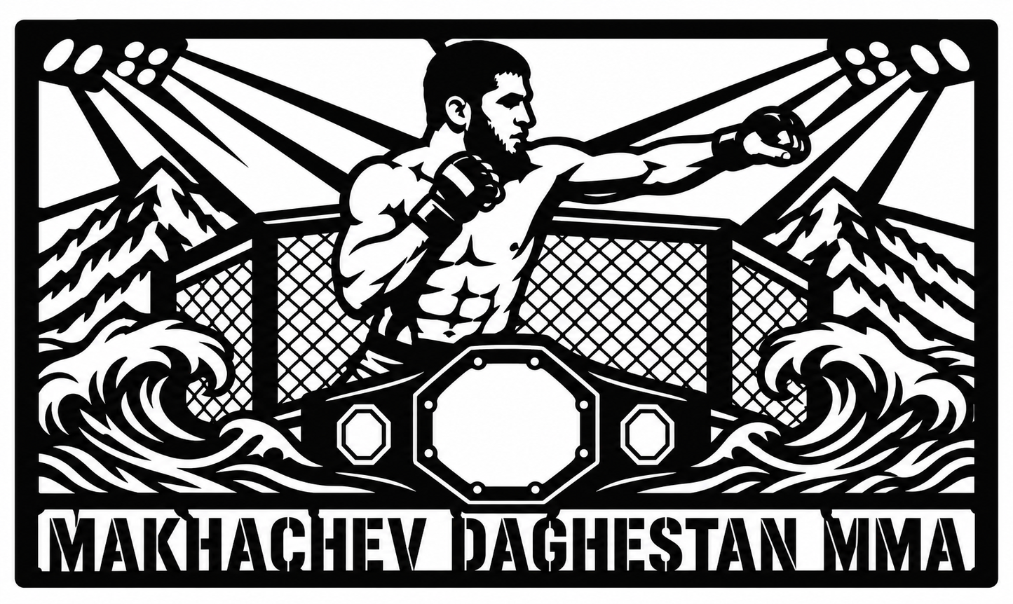 Cuadro metálico MMA Islam Makhachev Daguestán - Stracci Cards - MAKHACHEV DAGESTÁN MMA