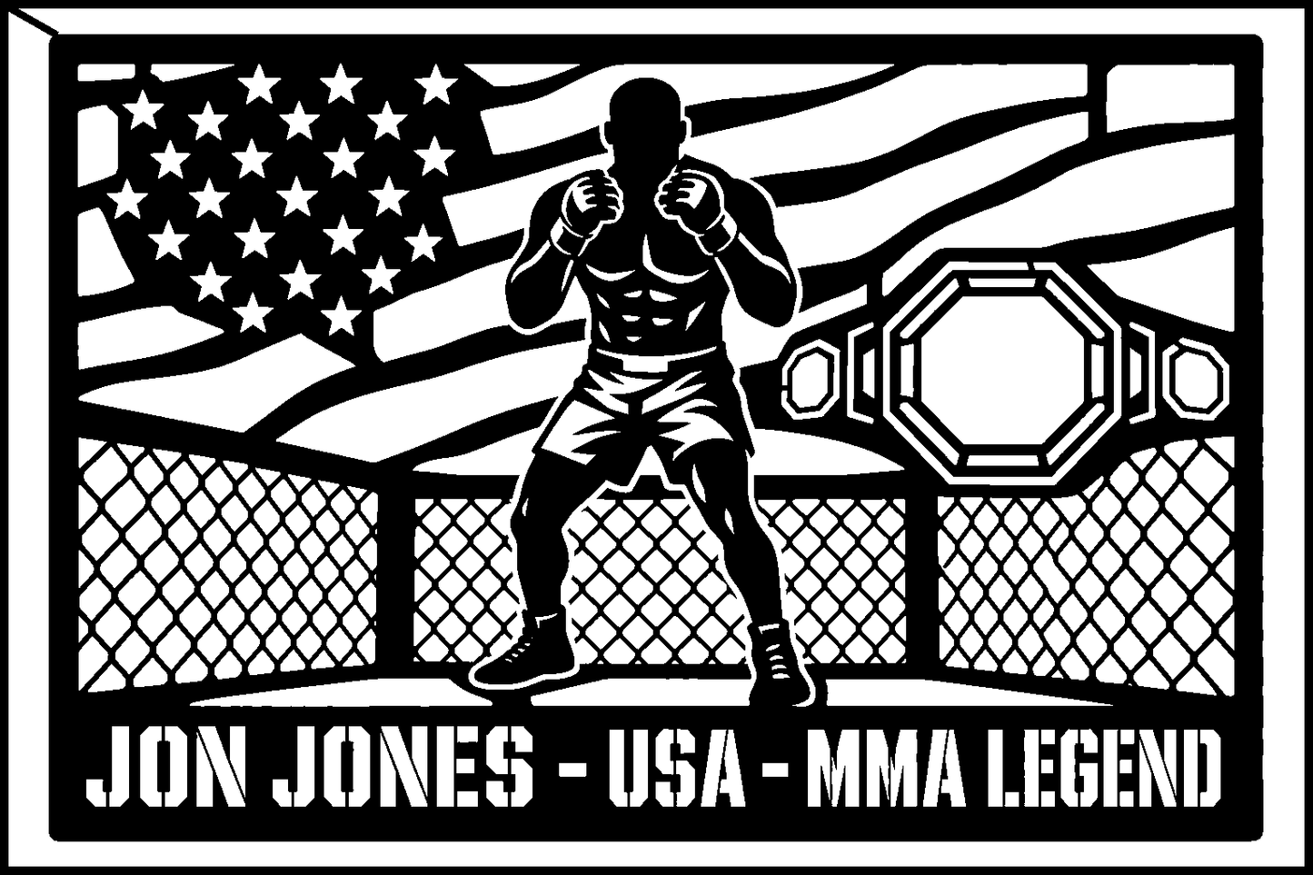 Jon Jones USA cuadro metálico MMA Stracci