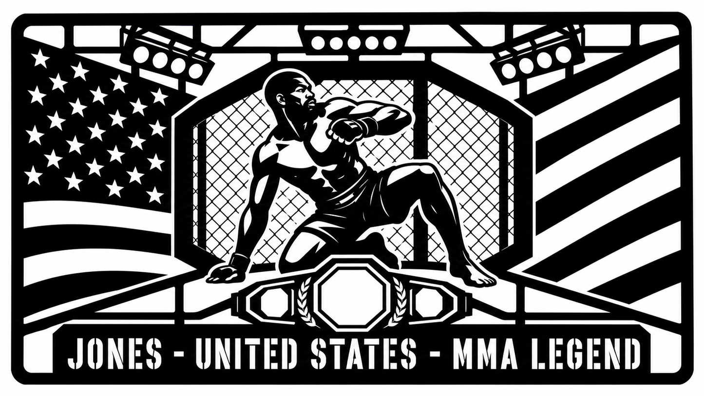 Cuadro metálico MMA Jon Jones - Stracci Cards - JONES - UNITED STATES - MMA LEGEND