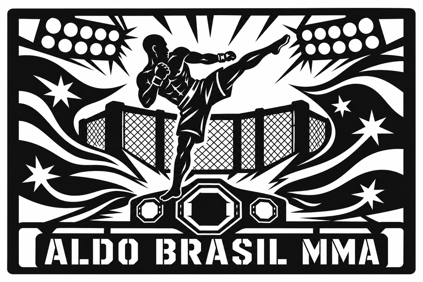 Cuadro metálico MMA José Aldo Brasil - Stracci Cards - ALDO BRASIL MMA