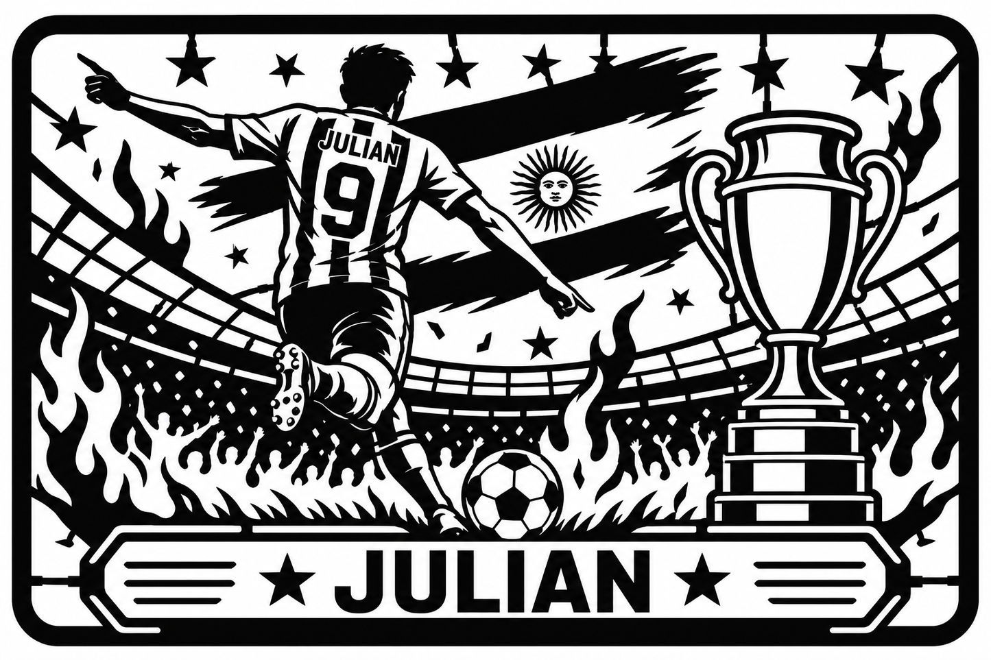 Cuadro metálico Mundial 2026 Julián Álvarez Argentina