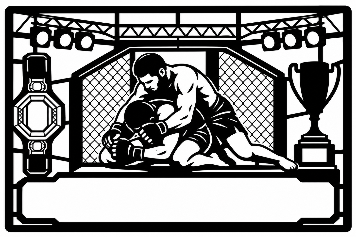 Cuadro metálico MMA Khabib Nurmagomedov estilo corte láser