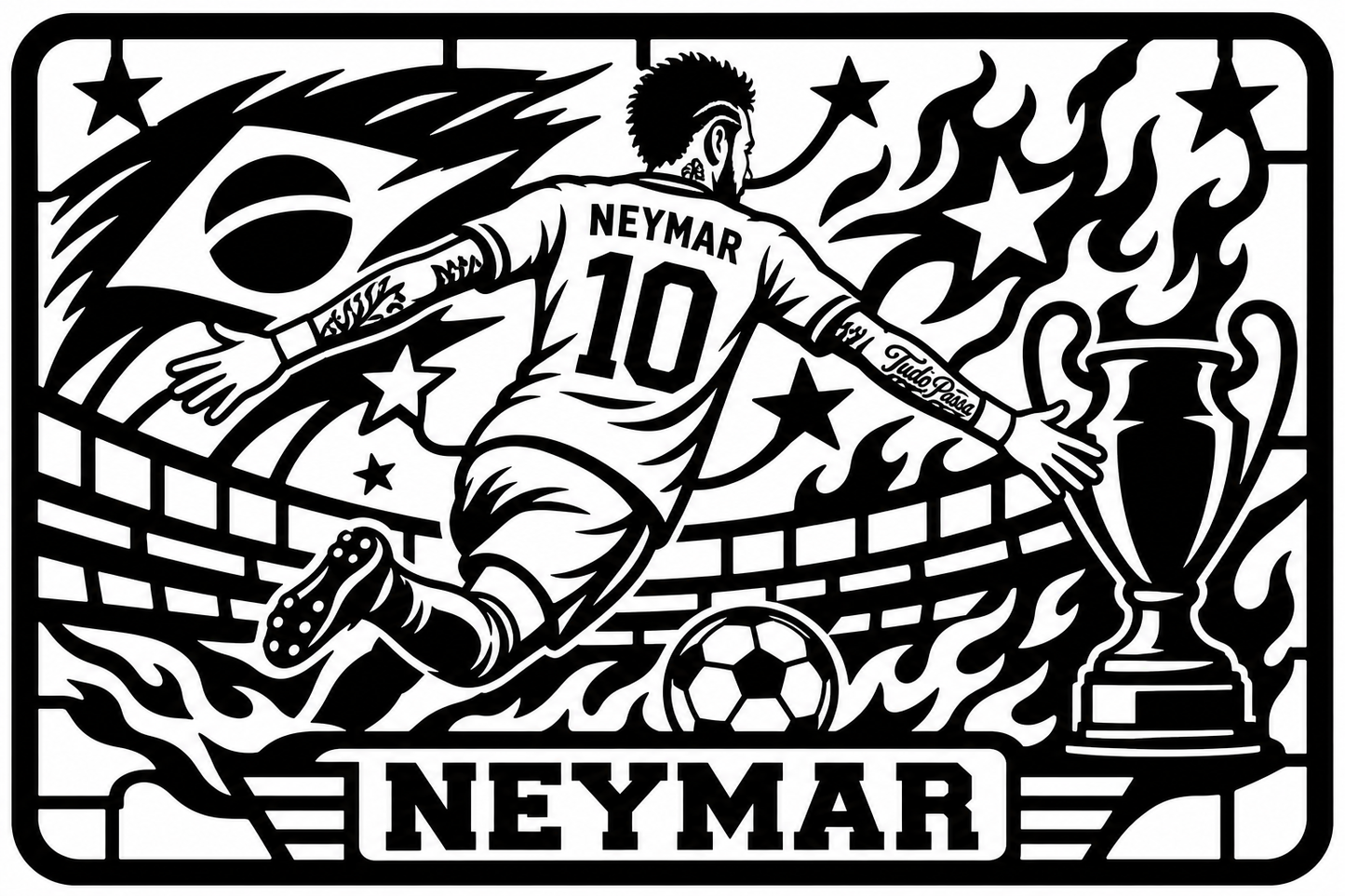 Cuadro metálico Mundial 2026 Neymar Jr Brasil
