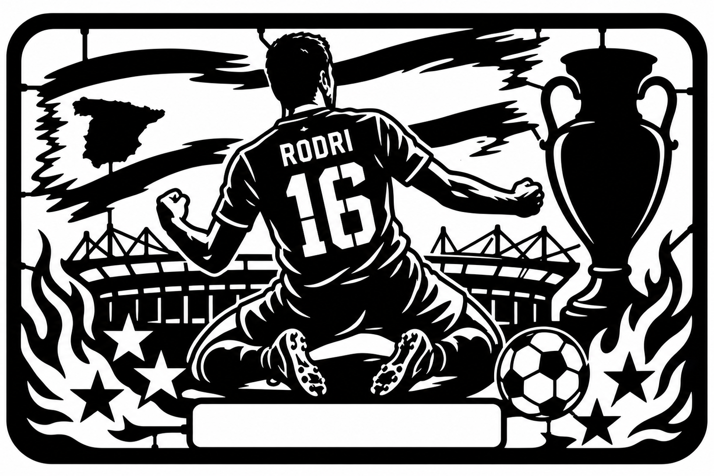 Cuadro metálico Mundial 2026 Rodri España
