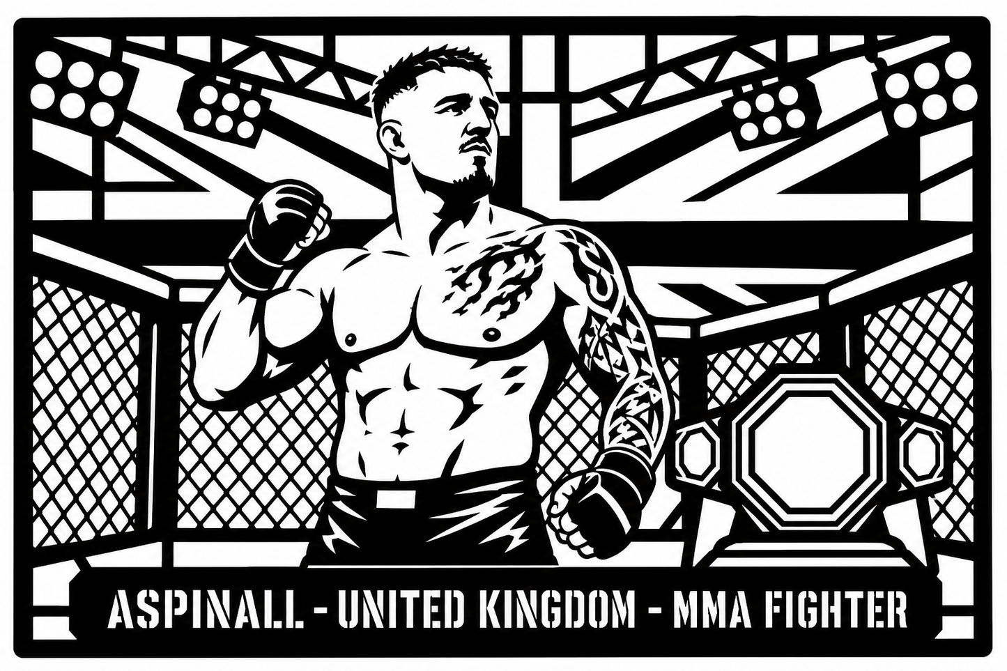 Cuadro metálico MMA Tom Aspinall - Stracci Cards - ASPINALL - UNITED KINGDOM - MMA FIGHTER
