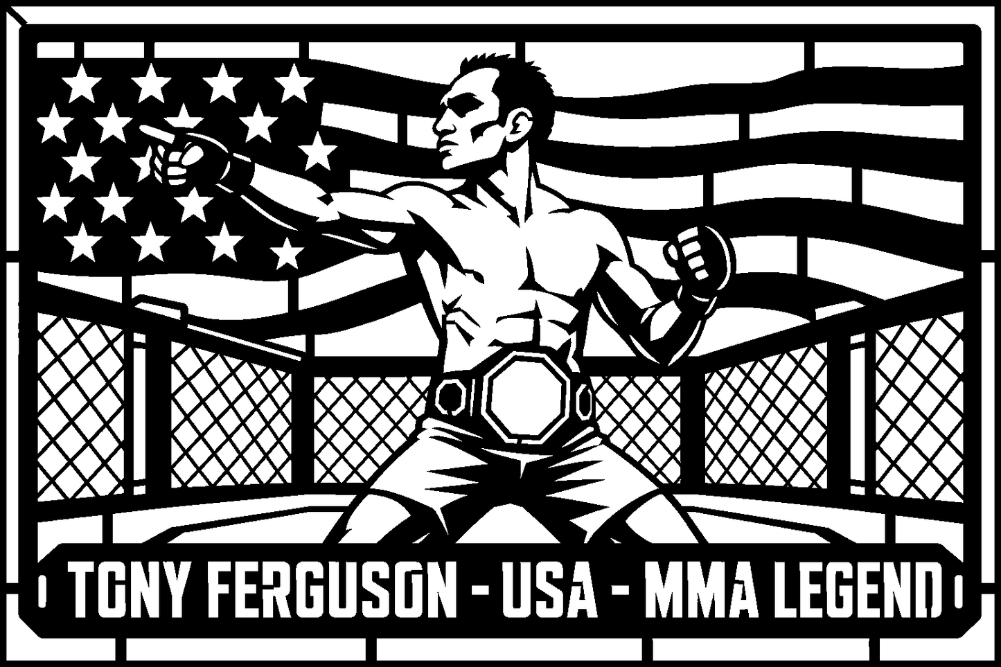 Tony Ferguson USA cuadro metálico MMA Stracci
