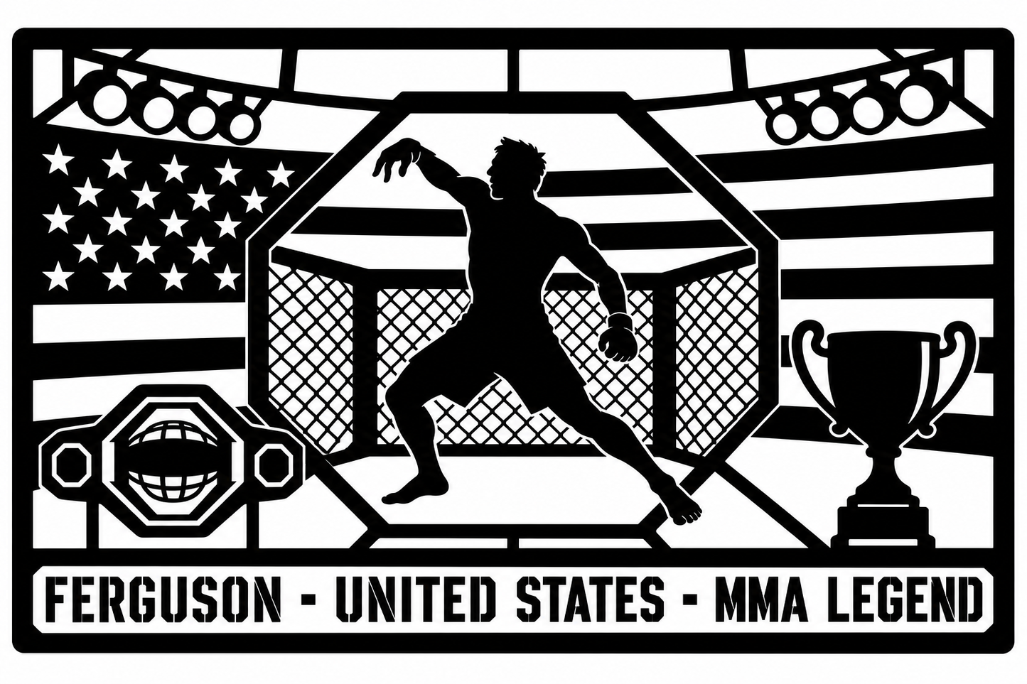 Cuadro metálico MMA Tony Ferguson - Stracci Cards - FERGUSON - UNITED STATES - MMA LEGEND
