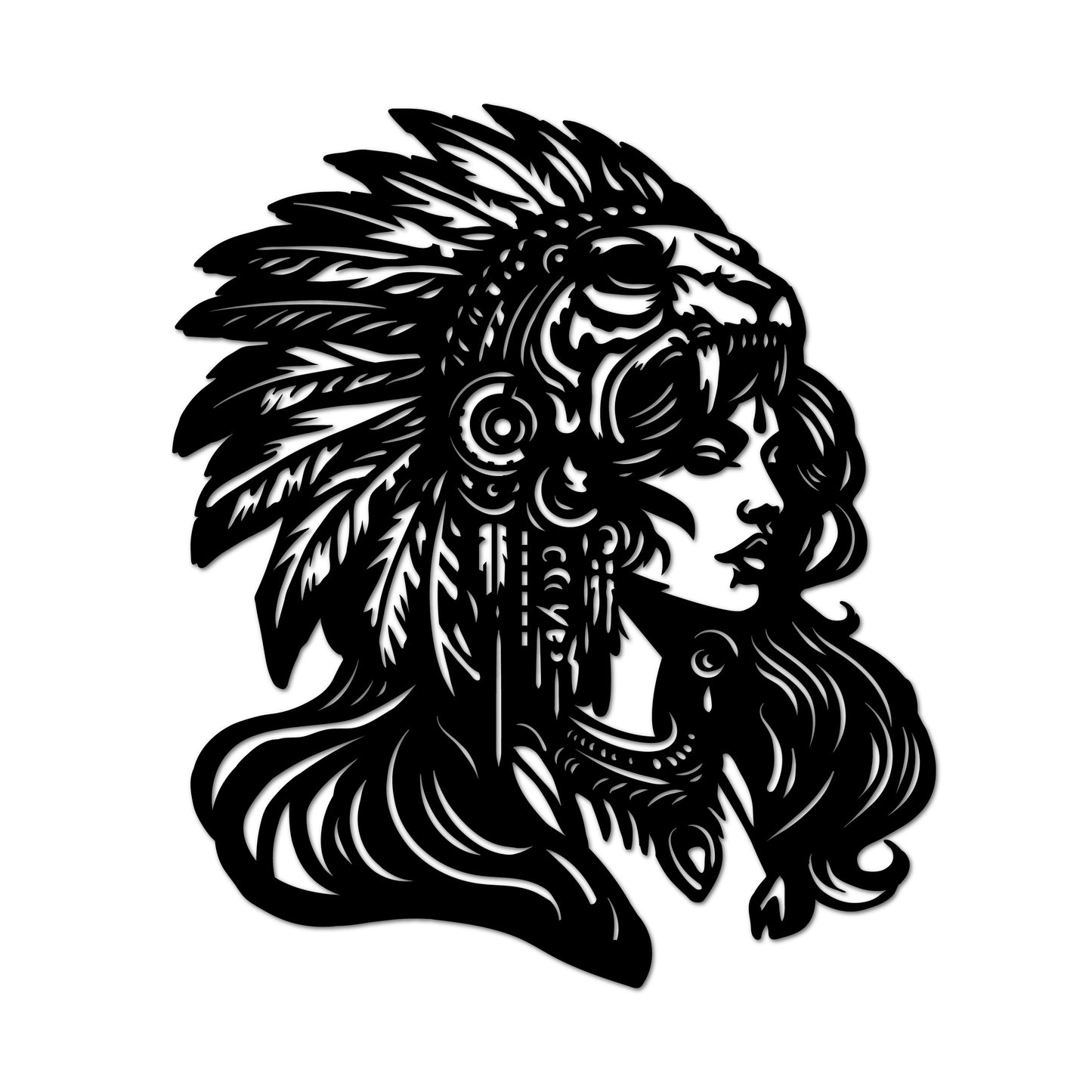 Metal Painting - Indigenous Warrior