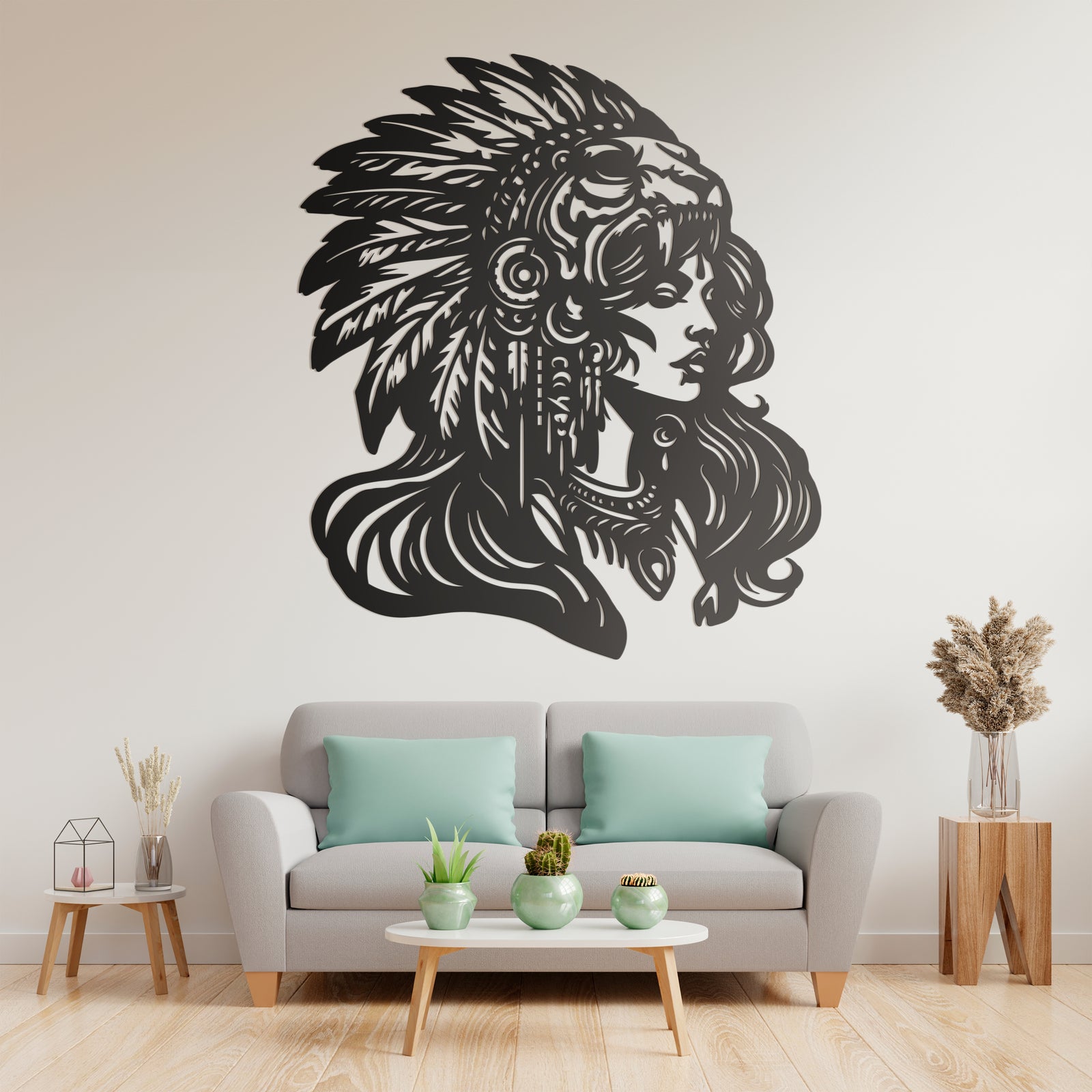 Metal Painting - Indigenous Warrior