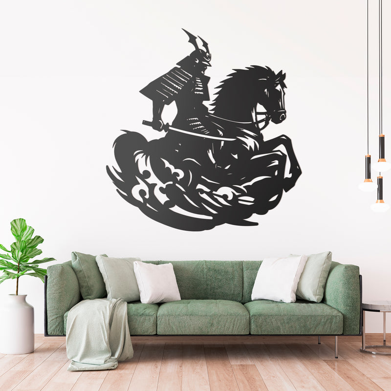 Metal Painting - Samurai on Horseback
