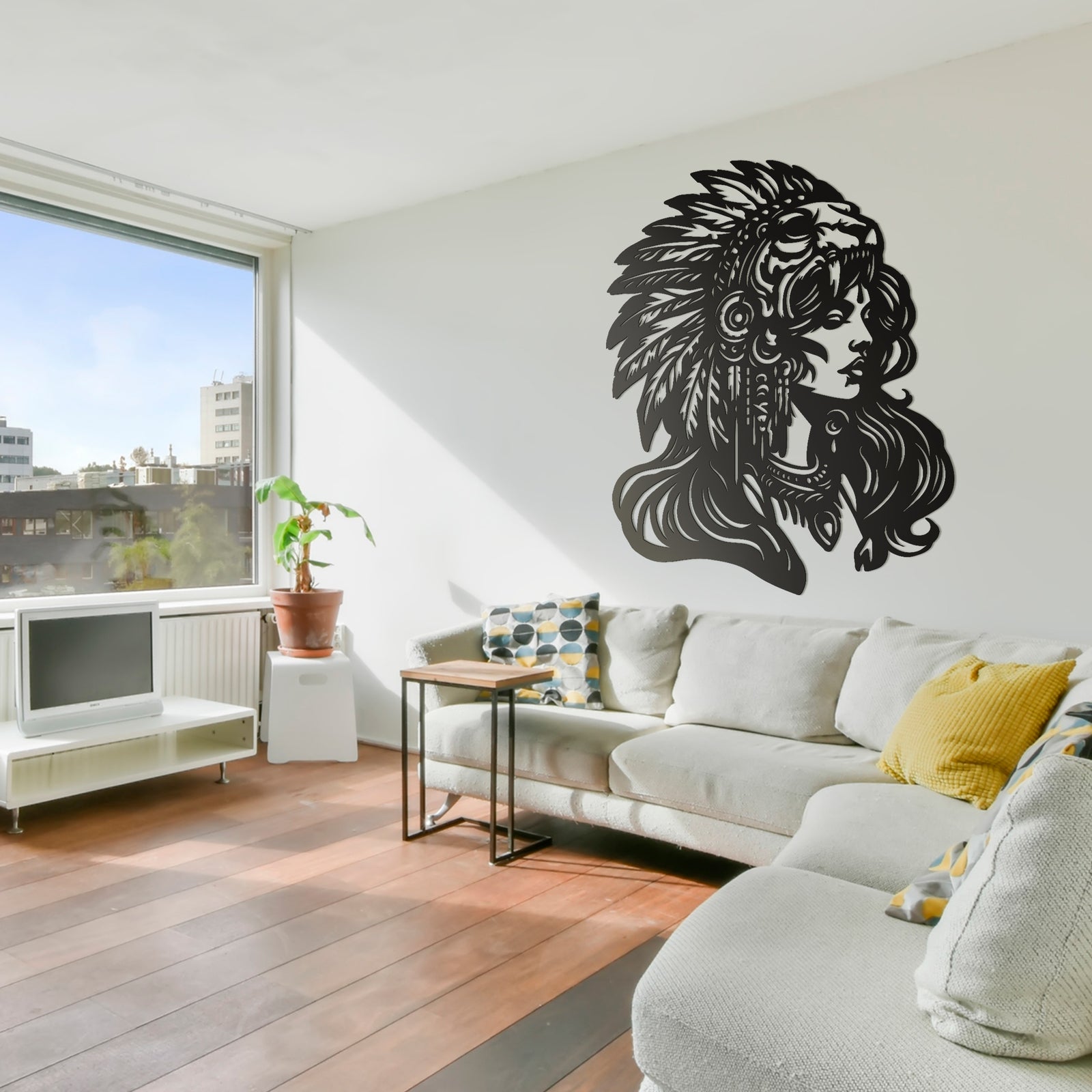 Metal Painting - Indigenous Warrior