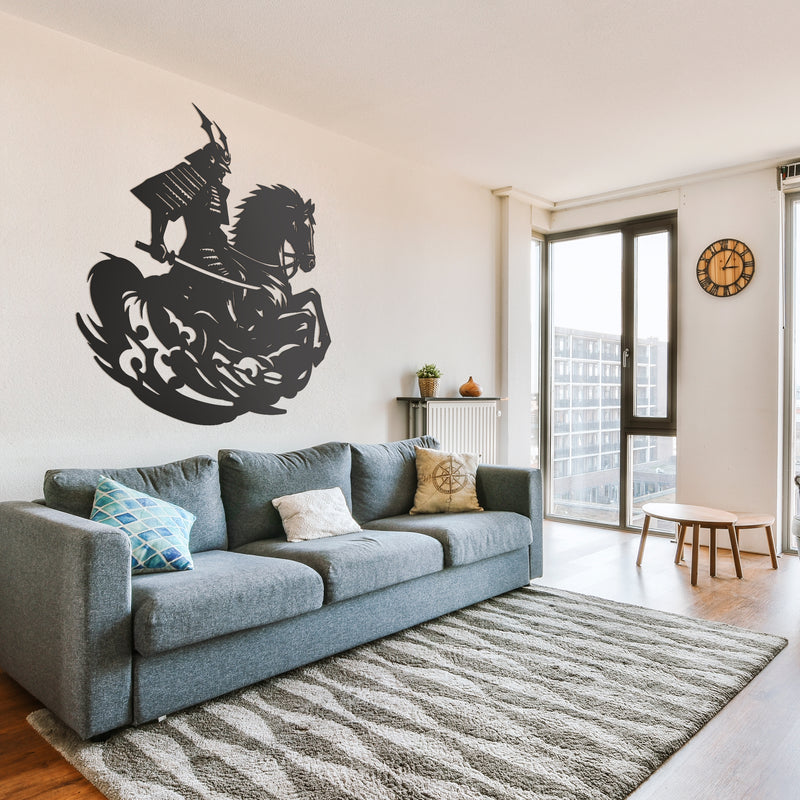 Metal Painting - Samurai on Horseback