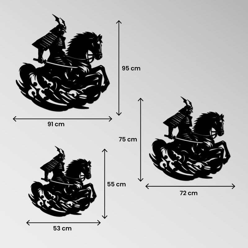 Metal Painting - Samurai on Horseback