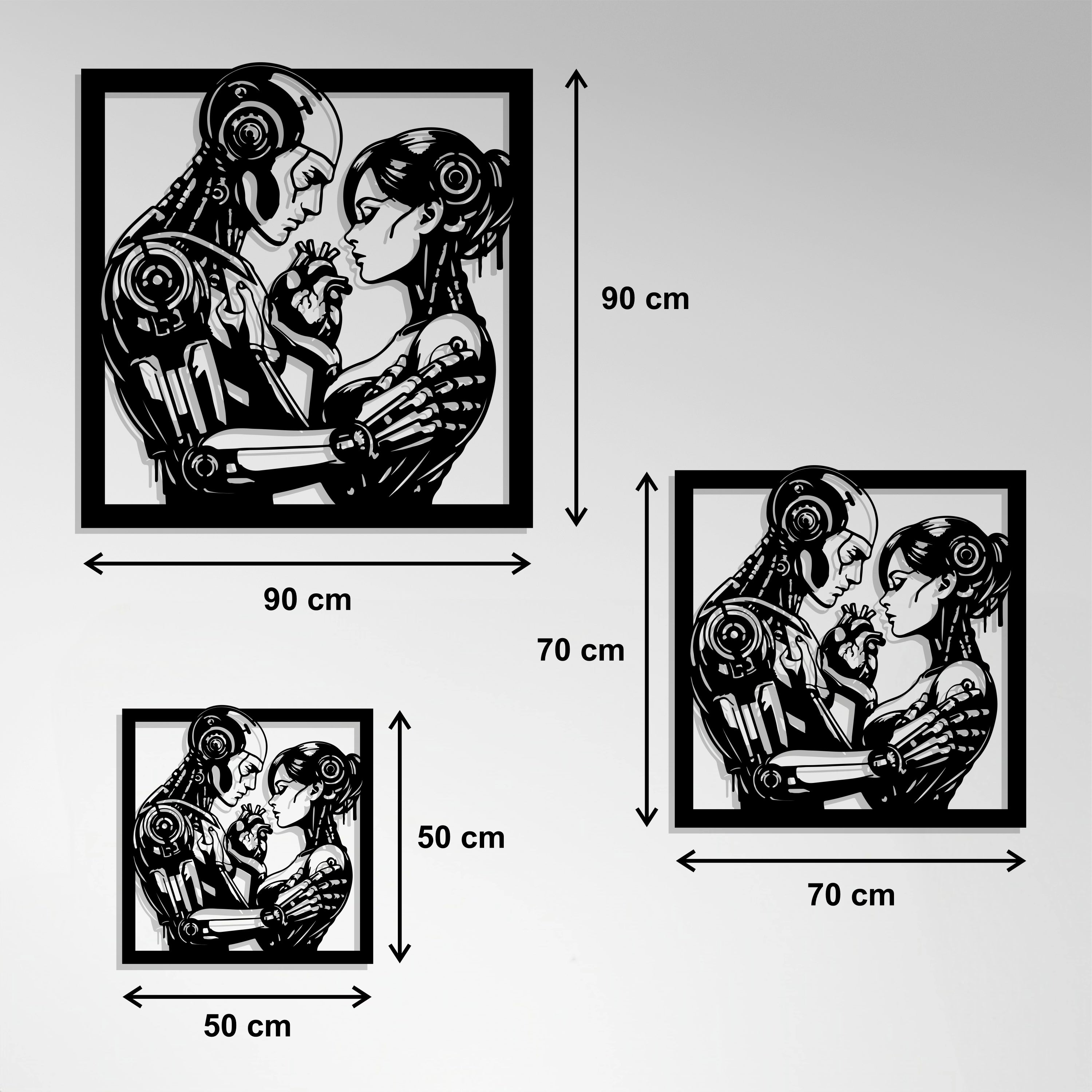 Cuadro Metálico - Amor Robot