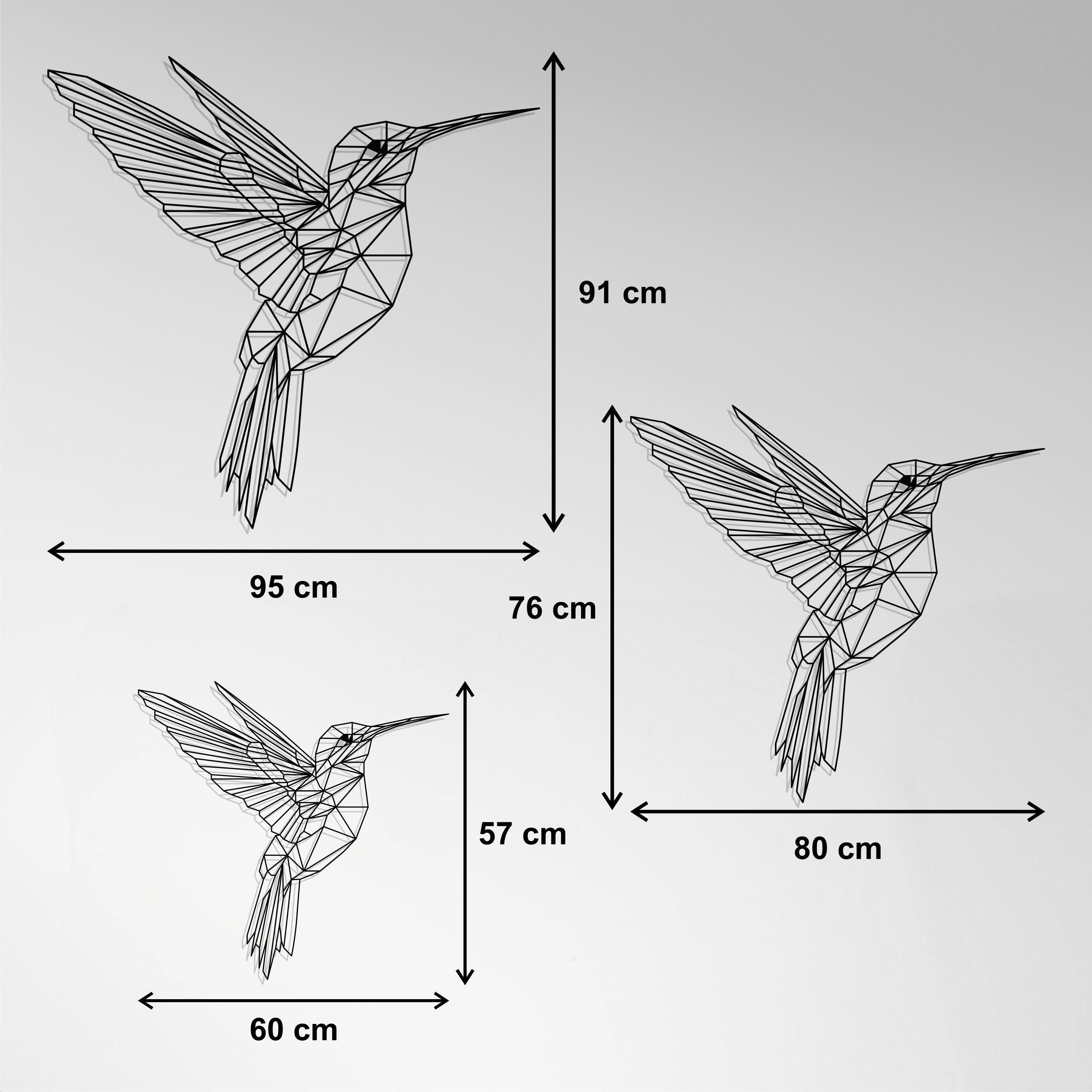 Cuadro Metálico - Colibrí Geométrico