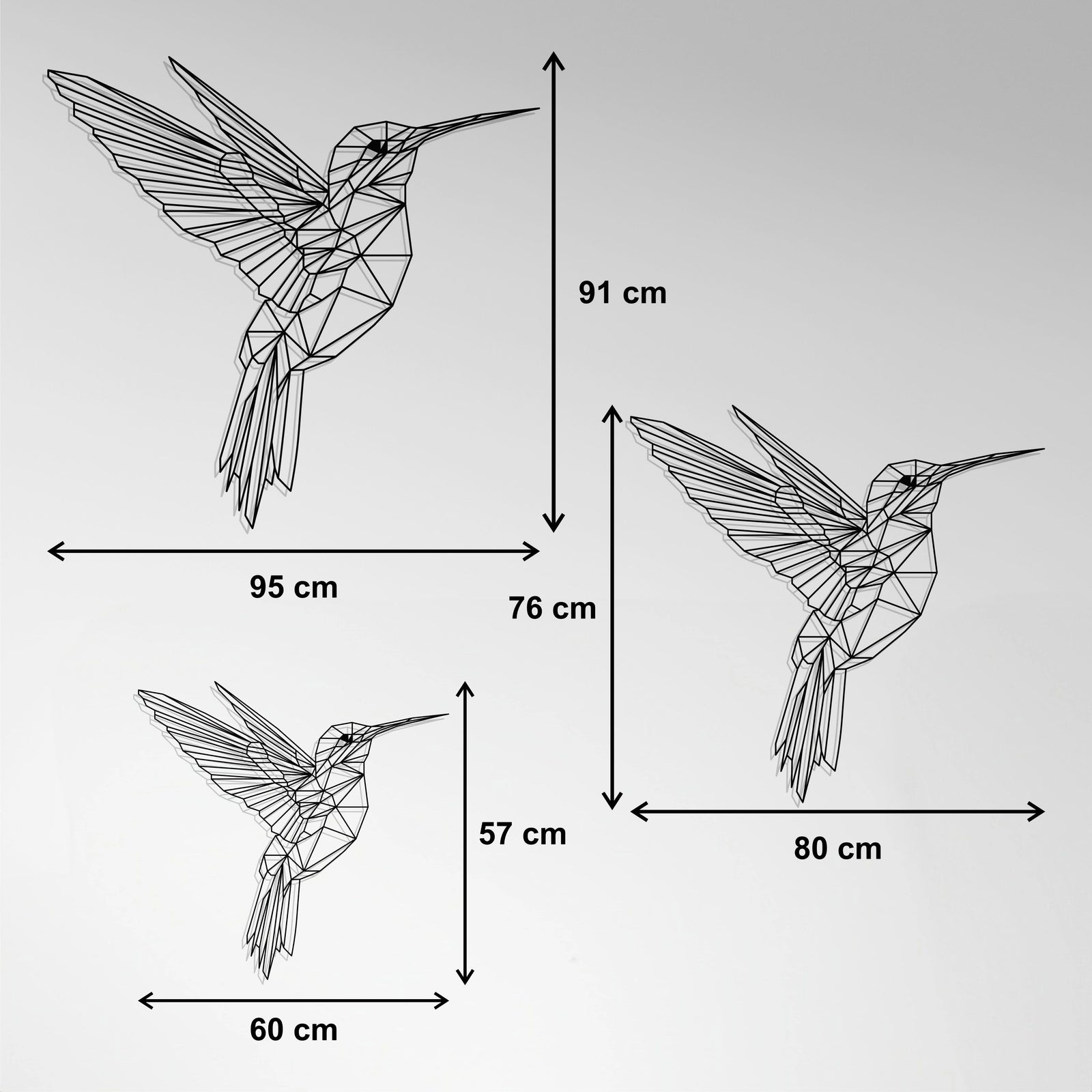 Metal Frame - Geometric Hummingbird