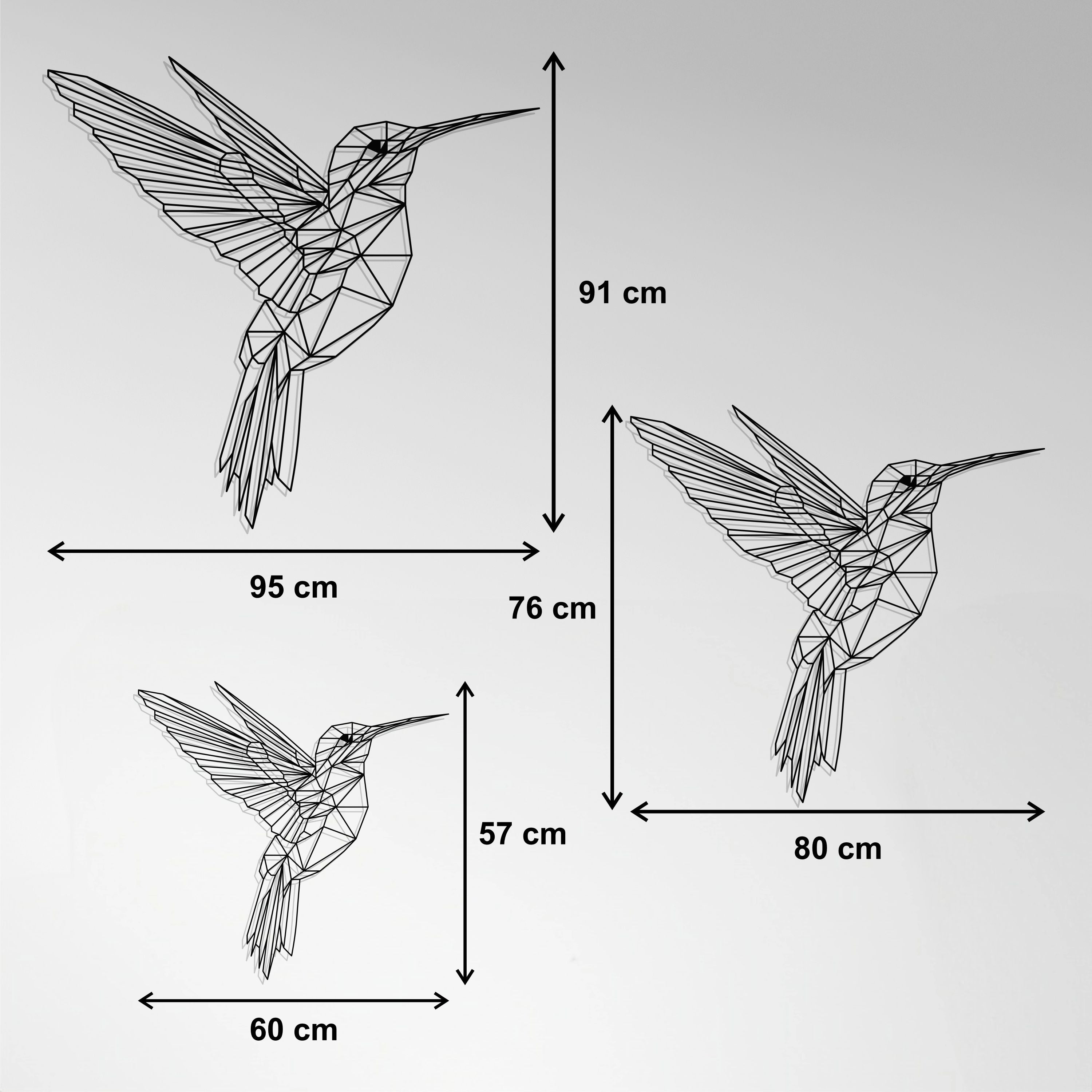 Metal Frame - Geometric Hummingbird