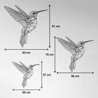 Metal Frame - Geometric Hummingbird