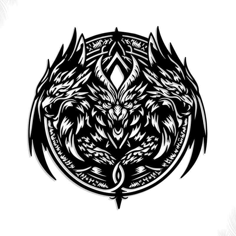 Metal Painting - Three-Headed Dragon