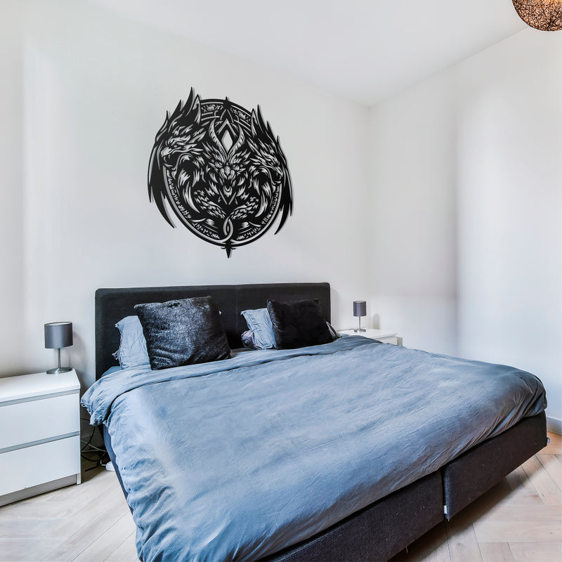 Metal Painting - Three-Headed Dragon