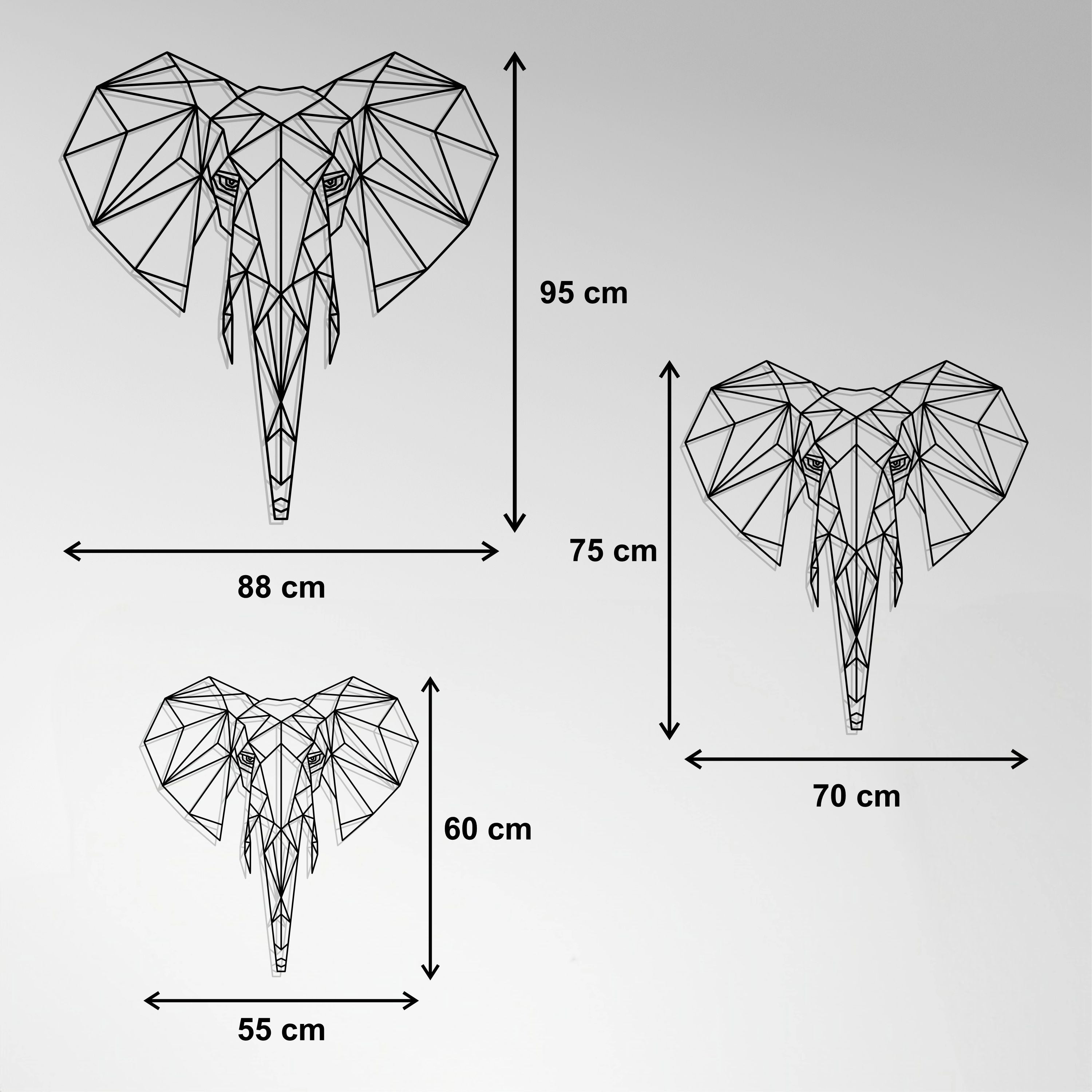 Cuadro Metálico - Elefante Geométrico