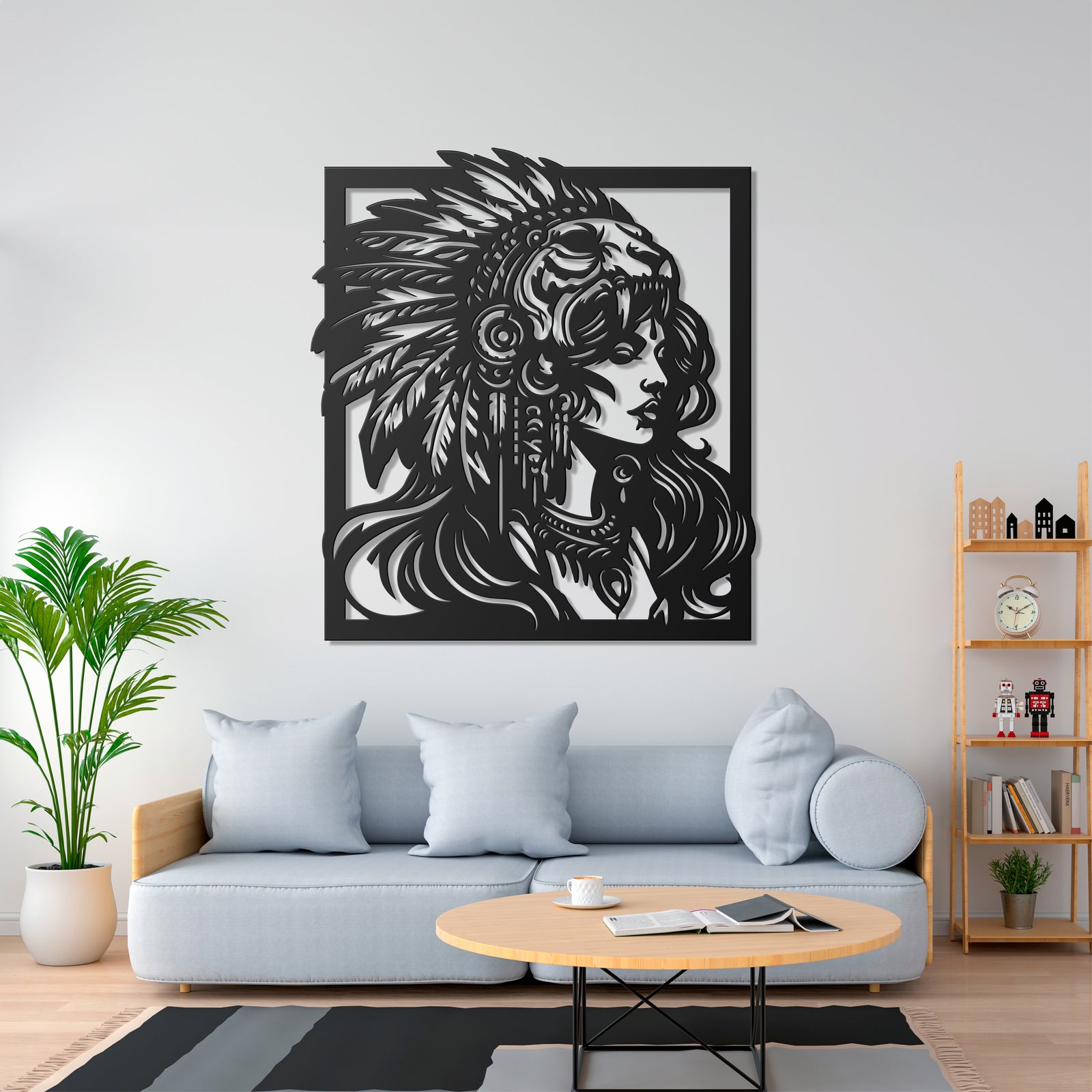 Metal Painting - Indigenous Warrior