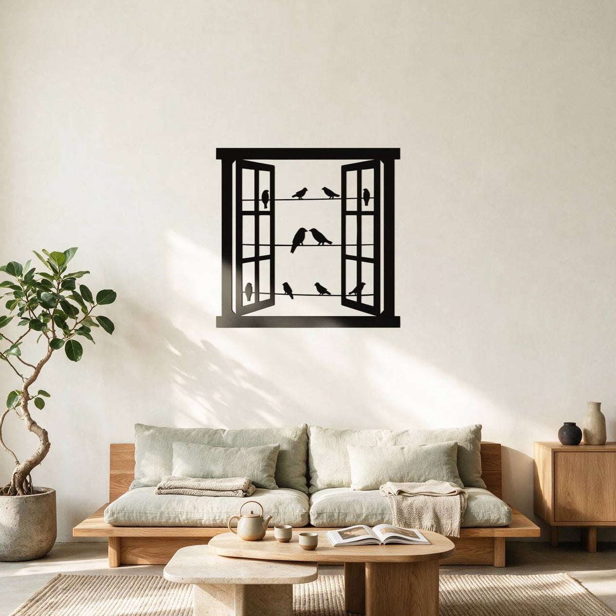 Cuadro metálico Window de Stracci en pared