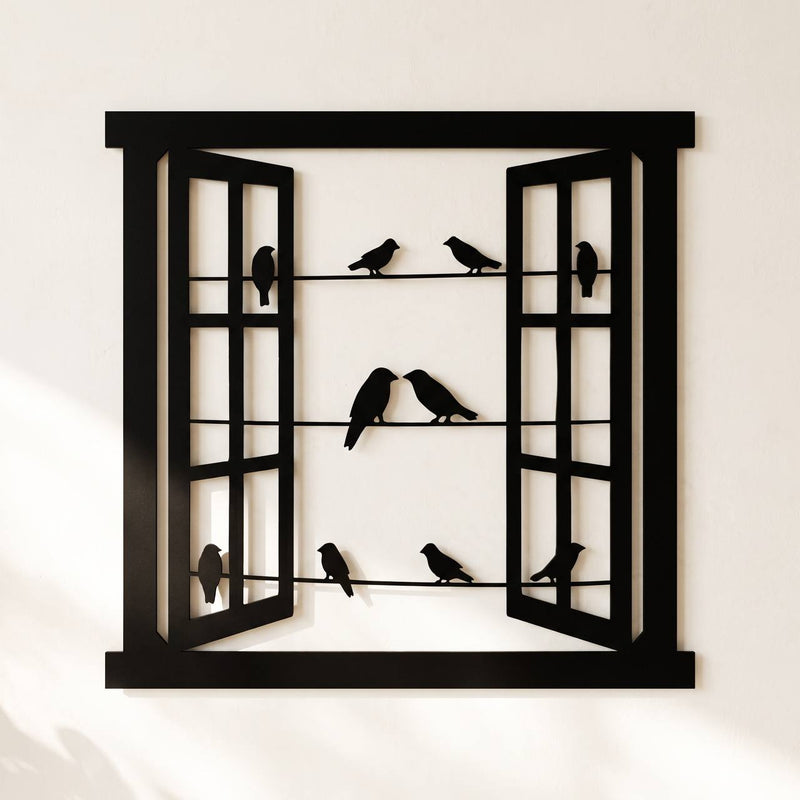 Cuadro metálico Window de Stracci en pared