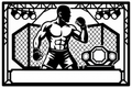 Cuadro metálico MMA Alex Pereira estilo corte láser