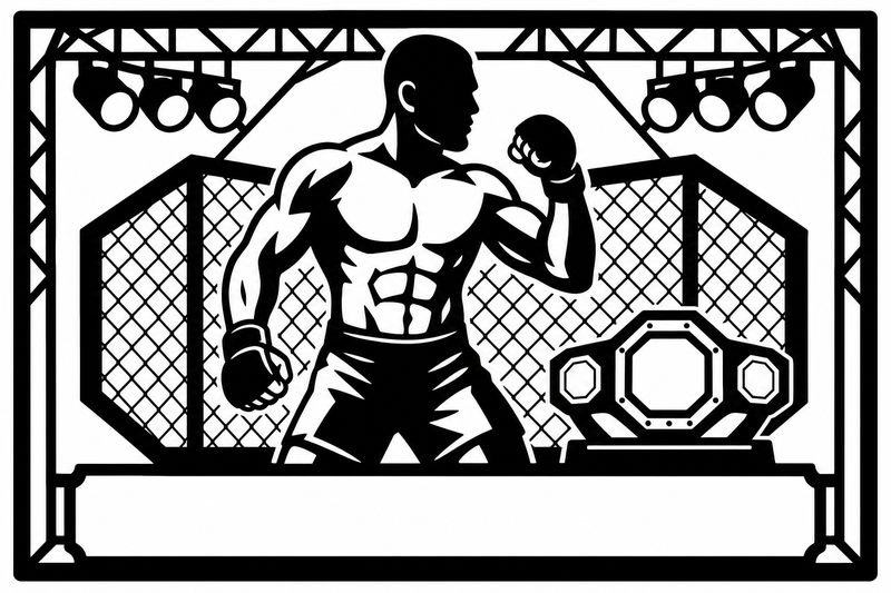 Cuadro metálico MMA Alex Pereira estilo corte láser