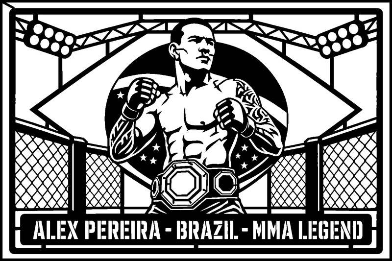 Alex Pereira Brazil cuadro metálico MMA Stracci
