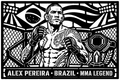 Cuadro metálico MMA Alex Pereira estilo corte metálico no oficial