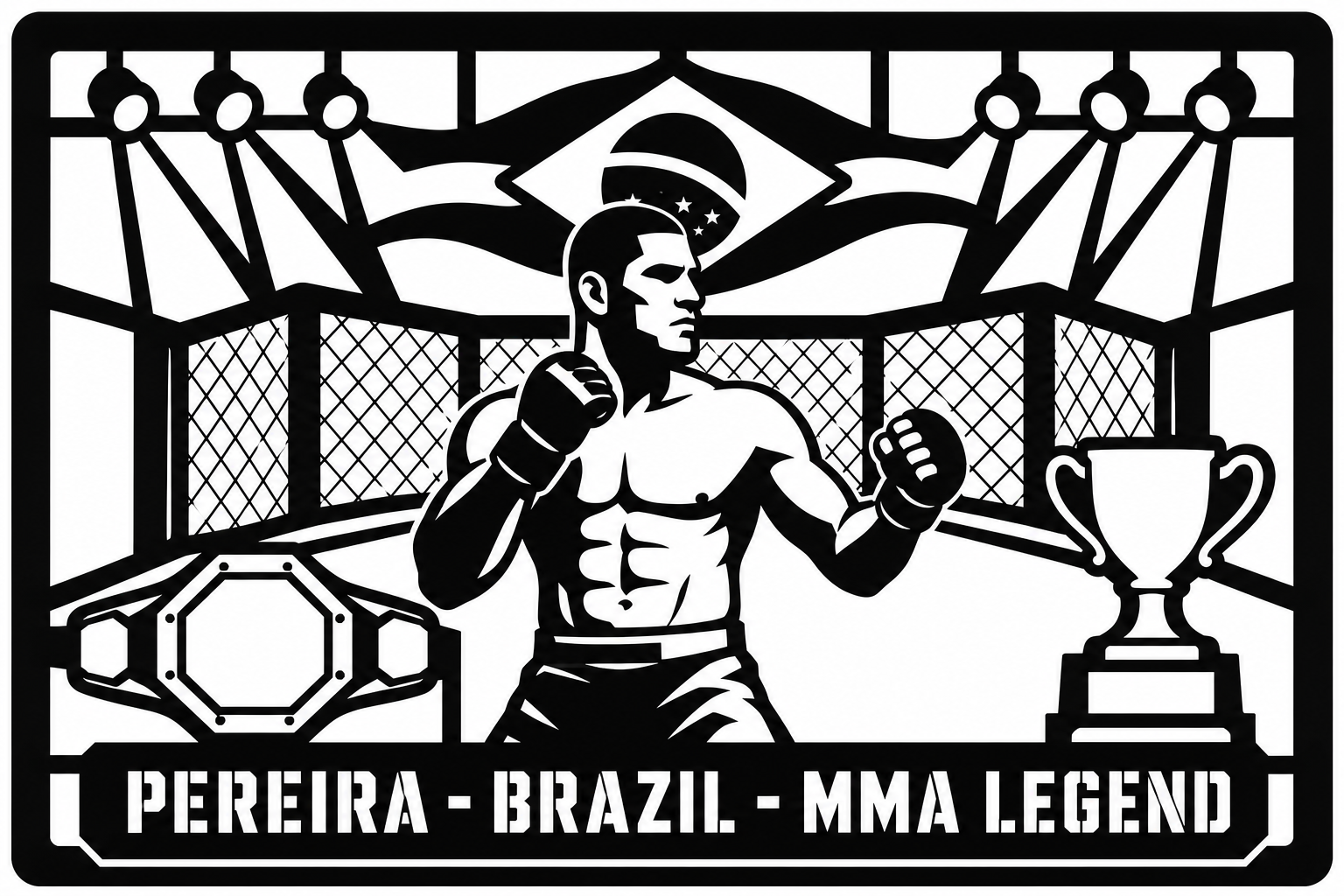 Cuadro metálico MMA Alex Pereira - Stracci Cards